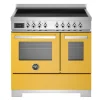 Induktionsspis Professional, 90 cm, 5 zoner, 2 ugnar, Gul - Bertazzoni