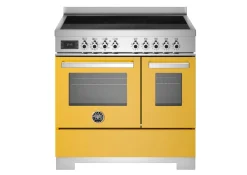 Induktionsspis Professional, 90 cm, 5 zoner, 2 ugnar, Gul - Bertazzoni