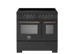 Induktionsspis Professional, 90 cm, 5 zoner, 2 ugnar, Carbonio - Bertazzoni