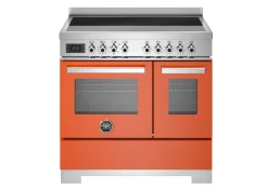 Induktionsspis Professional, 90 cm, 5 zoner, 2 ugnar, Orange - Bertazzoni
