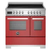 Induktionsspis Professional, 90 cm, 5 zoner, 2 ugnar, Röd - Bertazzoni