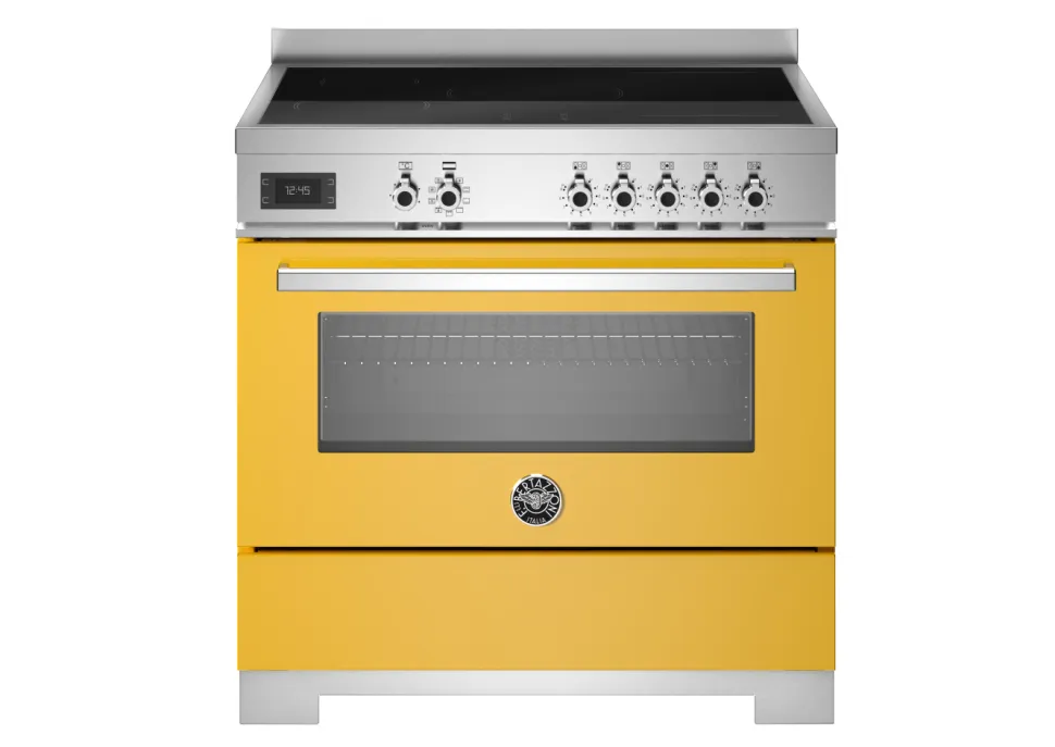 Induktionsspis Professional, 90 cm, 5 zoner, 1 ugn, Gul - Bertazzoni