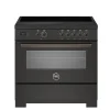 Induktionsspis Professional, 90 cm, 5 zoner, 1 ugn, Carbonio - Bertazzoni
