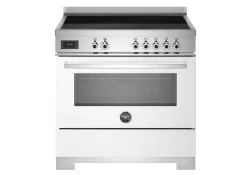Induktionsspis Professional, 90 cm, 5 zoner, 1 ugn, Vit - Bertazzoni