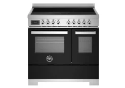 Induktionsspis Professional, 90 cm, 5 zoner, 2 ugnar, Svart - Bertazzoni