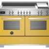 Induktionsspis Professional, 120 cm, 5 zoner + stekbord, 2 ugnar, Gul - Bertazzoni