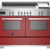 Induktionsspis Professional, 120 cm, 5 zoner + stekbord, 2 ugnar, Röd - Bertazzoni