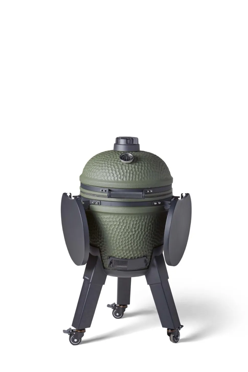 Kamadogrill inklusive benfäste, svarta ben med hjul och sidobord - Moddern