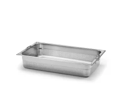 Kantin GN 1/1, rostfritt stål, perforerad med handtag - Patina