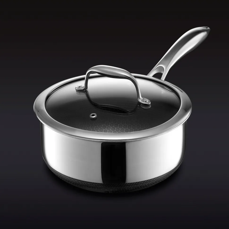 Kastrull med glaslock, nonstick, 2,8 L - Hexclad