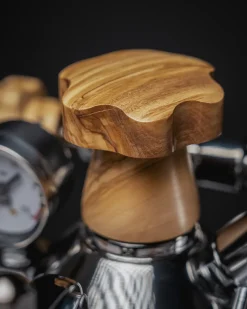 Kit med Knoppar i Olivträ till Retro Manuell Espressomaskin - La Pavoni