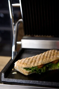 Klämgrill Panini, räfflad - Exxent
