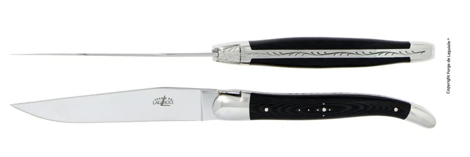 Kniv och gaffel, handtag av Valnöt, blank, Tradition - Forge de Laguiole