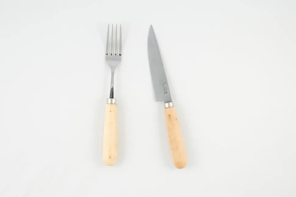 Kniv och Gaffel med Handtag i Buxbom, 2-pack - Pallarès