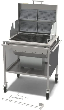 Kolgrill, rostfritt stål - Mälarögrillen
