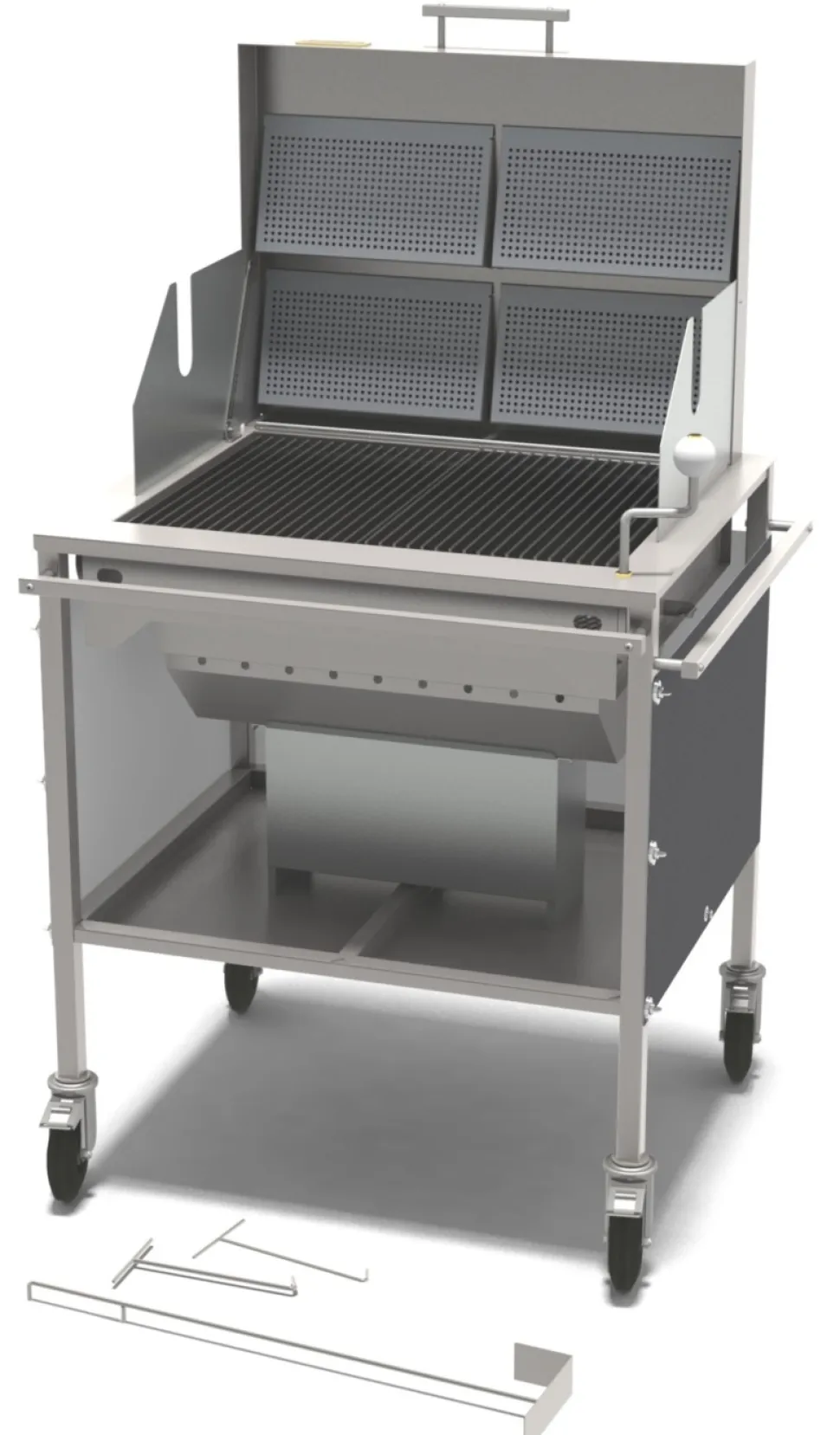 Kolgrill, rostfritt stål - Mälarögrillen