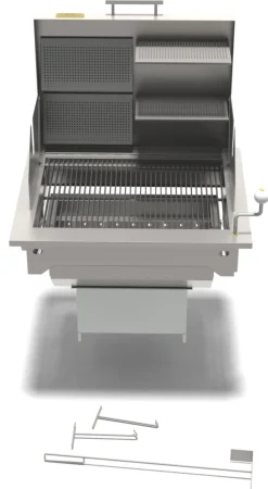 Kolgrill, rostfritt stål - Mälarögrillen