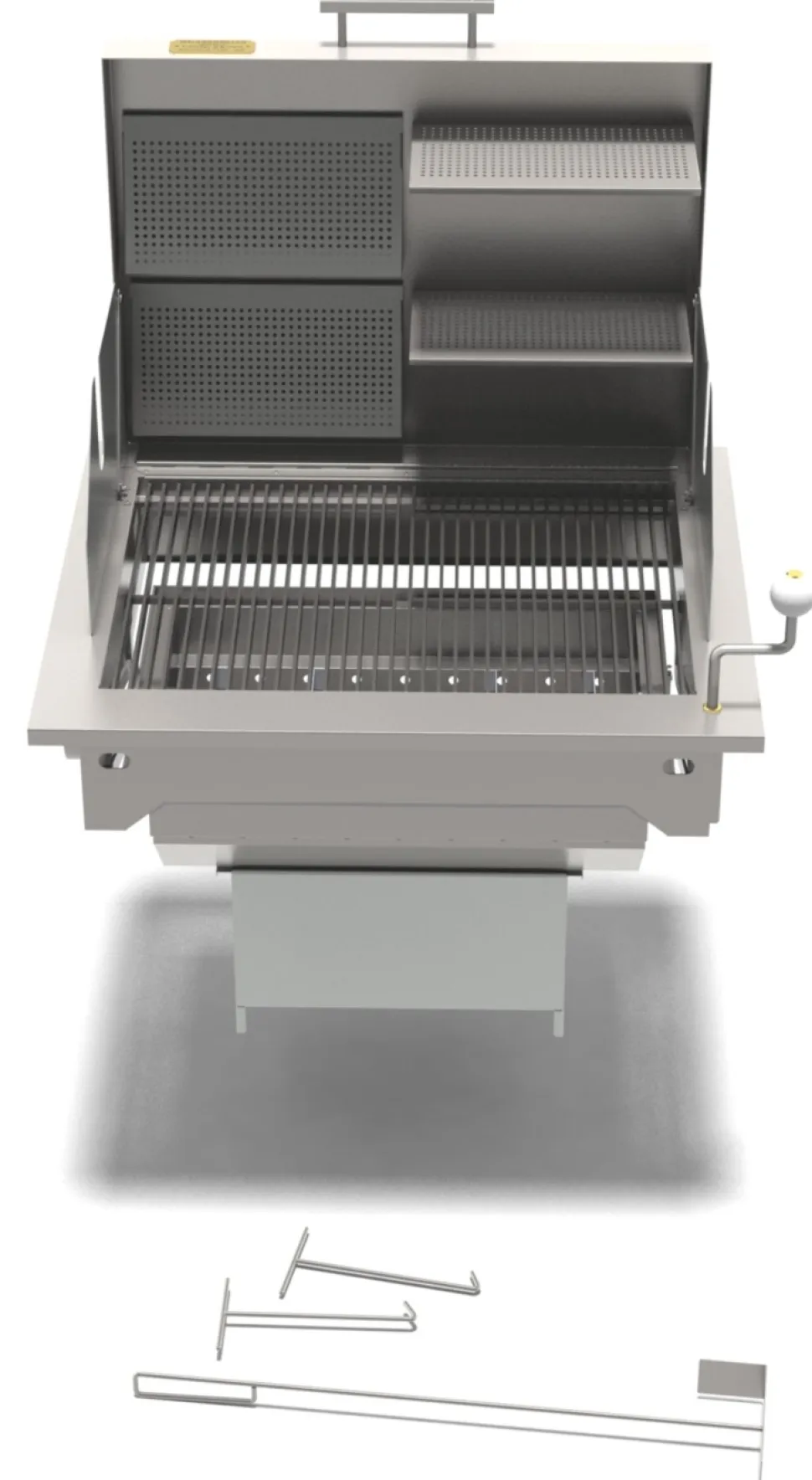 Kolgrill, rostfritt stål - Mälarögrillen
