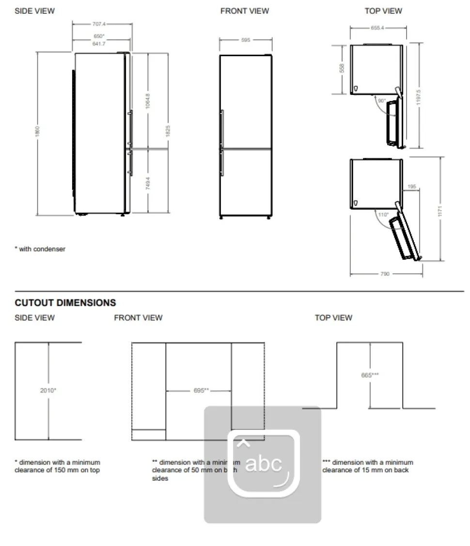 Kombinerad kyl/frys Professional, fristående, 186 cm, Rostfri - Bertazzoni