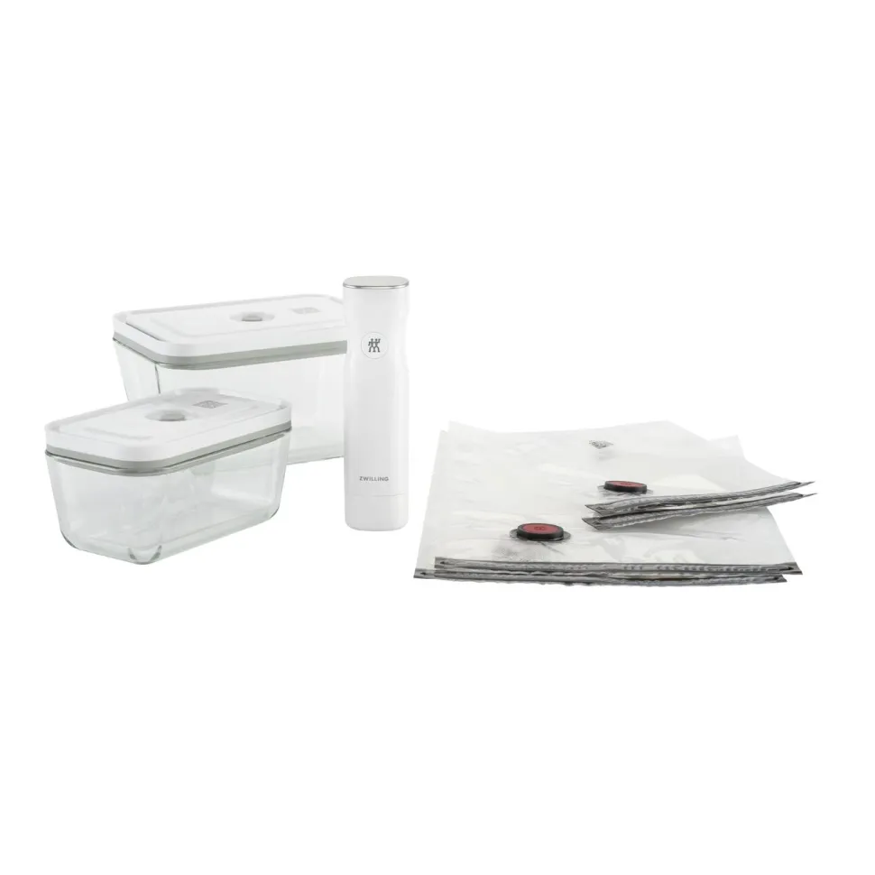 Komplett startkit Fresh & Save, elektrisk vakuumpump, påsar och glasburkar - Zwi