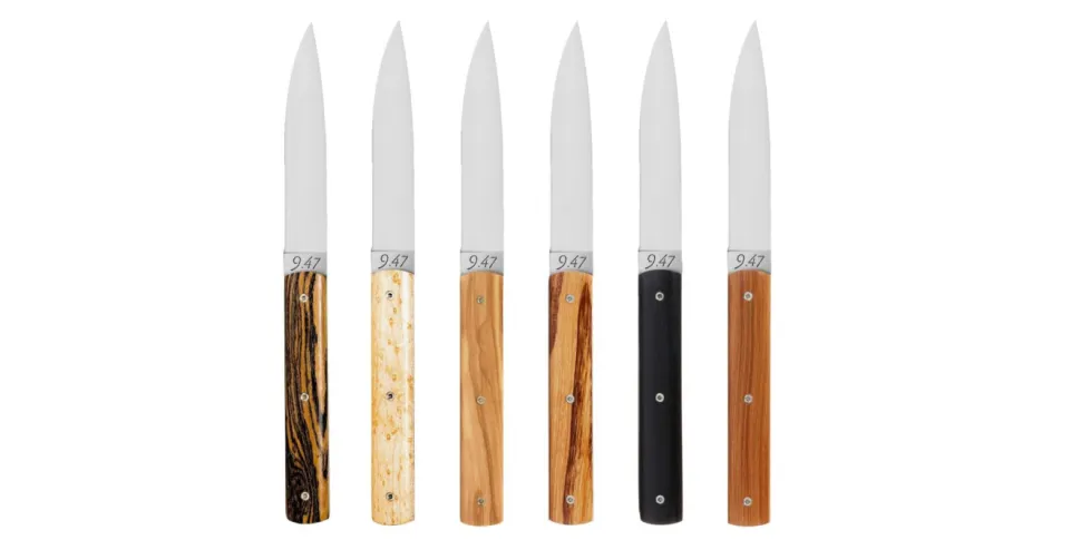 Köttkniv 9.47, mixat träslag, 6-pack - Perceval