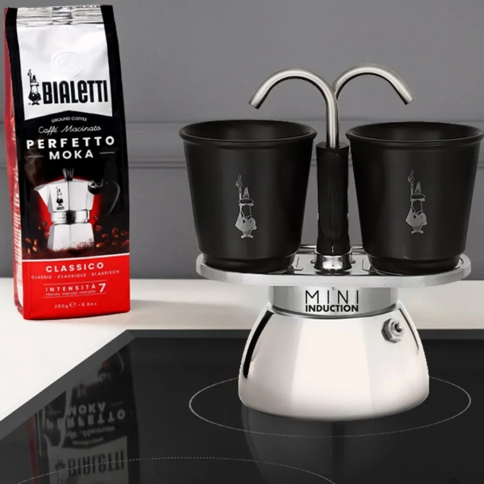 Moka Express Induction, mokabryggare och två koppar - Bialetti