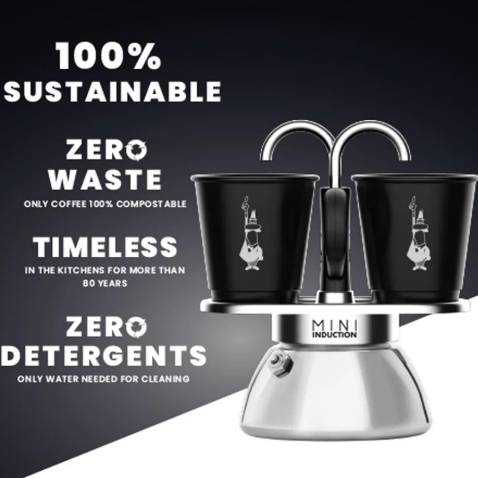 Moka Express Induction, mokabryggare och två koppar - Bialetti