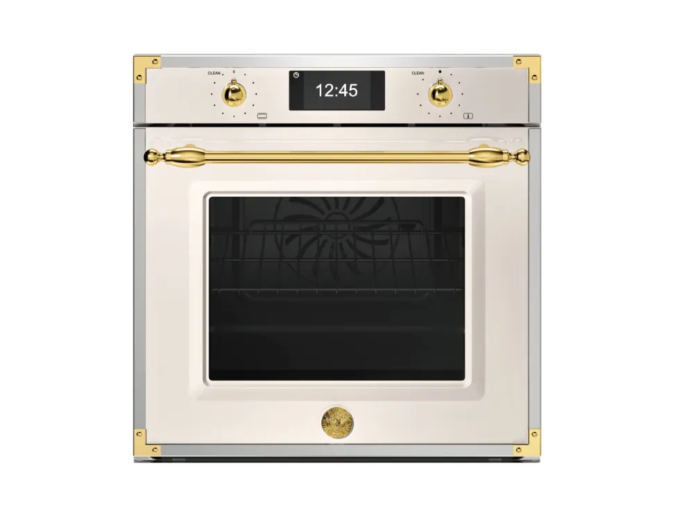 Ångugn med pyrolys Heritage TFT-display, Elfenbensvit/guld - Bertazzoni