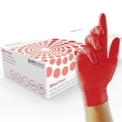 Nitrilhandske, röd, 100-pack - Unigloves
