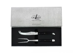 Ost-set, Handtag av Ebenholts, blank, Tradition - Forge de Laguiole