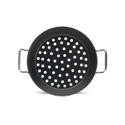 Perforerad kolstålspanna till grill, ø28cm - De Buyer