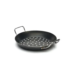 Perforerad kolstålspanna till grill, ø28cm - De Buyer