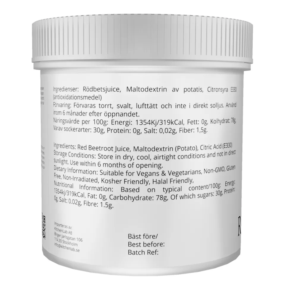 Rödbetspulver 100 g - The Kitchen Lab