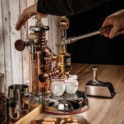 Retro Manuell Espressomaskin, Esperto Edotto, Roséguld - La Pavoni