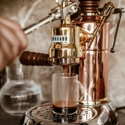 Retro Manuell Espressomaskin, Esperto Edotto, Roséguld - La Pavoni