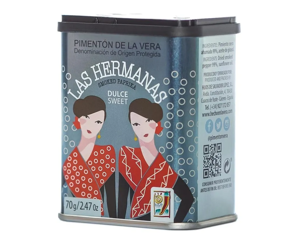 Rökt paprikapulver, Pimentón de la Vera dulce, 70 gram - Las Hermanas