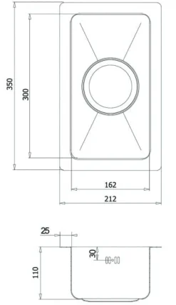 Rostfri diskho 212 x 350 mm