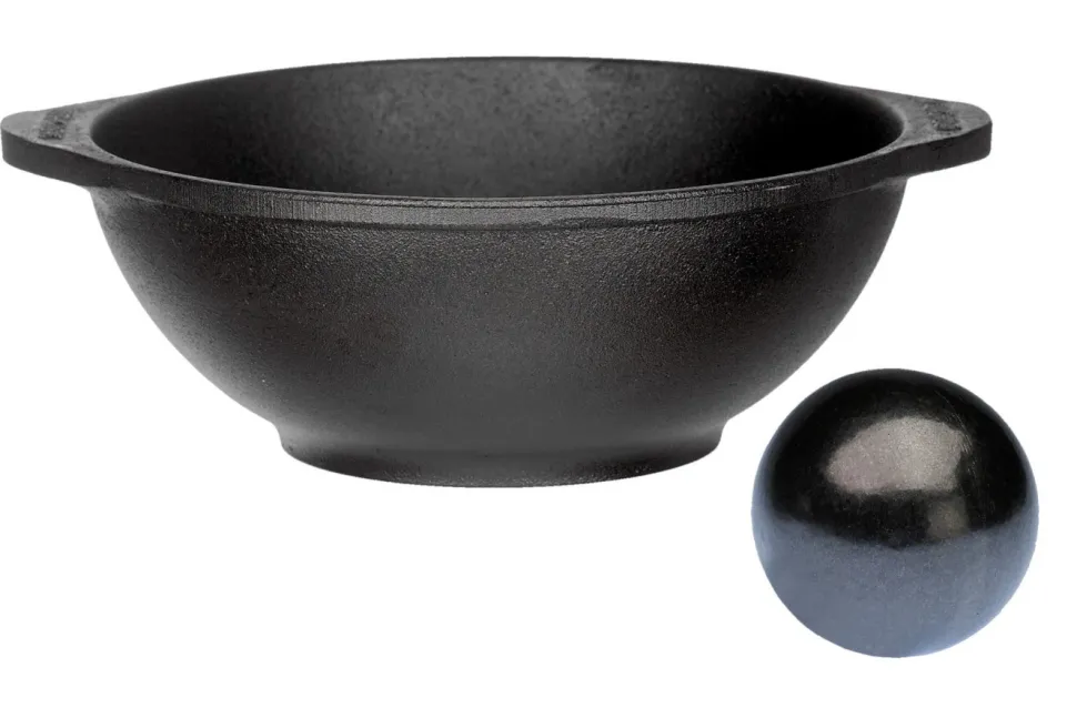 Senapskula med tillhörande skål, gjutjärn - Skeppshult