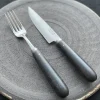 Set med två par bestick, Kniv och Gaffel, Ebony - Pallarès