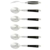 Sex dessertskedar, Handtag av Mörkt Horn, blank, Tradition - Forge de Laguiole