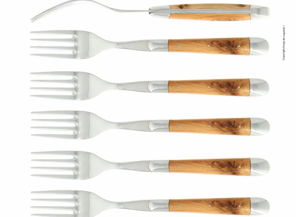 Sex gafflar, Handtag av En, blank, Tradition - Forge de Laguiole