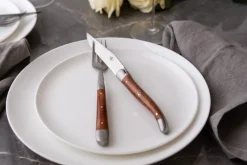 Sex gafflar, Handtag av Trädljung, blank, Tradition - Forge de Laguiole