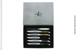 Sex knivar, Handtag av olika Djurmaterial, blank, Tradition - Forge de Laguiole