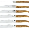 Sex knivar, Handtag av Oliv, blank, Tradition - Forge de Laguiole