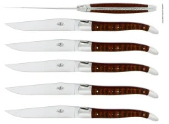 Sex knivar, Handtag av Snakewood, blank, Tradition - Forge de Laguiole