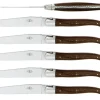 Sex knivar, Handtag av Valnöt, blank, Tradition - Forge de Laguiole