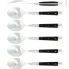 Sex skedar, Handtag av Ebenholts, blank, Tradition - Forge de Laguiole