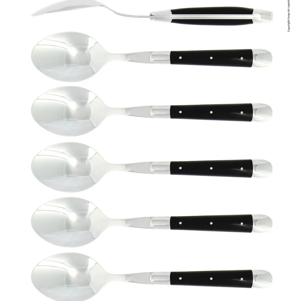 Sex skedar, Handtag av Ebenholts, blank, Tradition - Forge de Laguiole