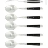 Sex skedar, Handtag av Mörkt Horn, blank, Tradition - Forge de Laguiole