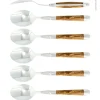 Sex skedar, Handtag av Oliv, blank, Tradition - Forge de Laguiole